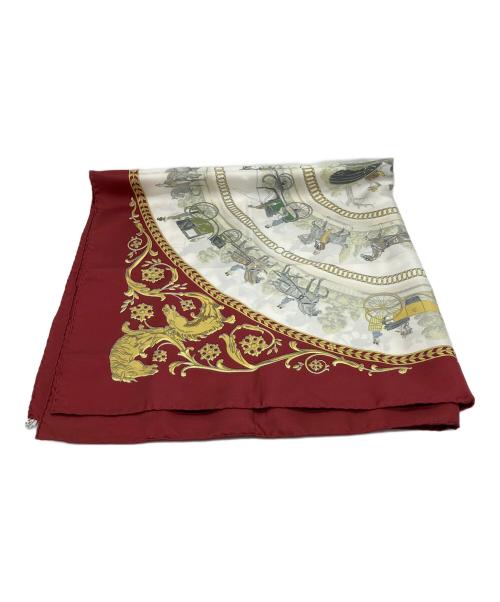 HERMES（エルメス）HERMES (エルメス) シルクスカーフ　カレ90　ロンシャンへの散歩 レッドの古着・服飾アイテム