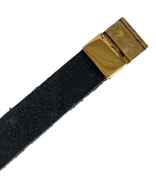 Yves Saint Laurent（イヴサンローラン）Yves Saint Laurent (イヴサンローラン) レザーバングル ブラックの古着・服飾アイテム