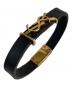 中古・古着 Yves Saint Laurent (イヴサンローラン) レザーバングル ブラック：7000円