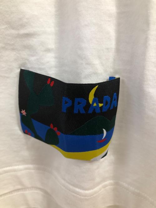 PRADA（プラダ）PRADA (プラダ) オリンピア・ザグノリ ボート プリントTシャツ／OLIMPIA ZAGNOLI BOAT T PRINT SHIRT ホワイト サイズ:SIZE Mの古着・服飾アイテム
