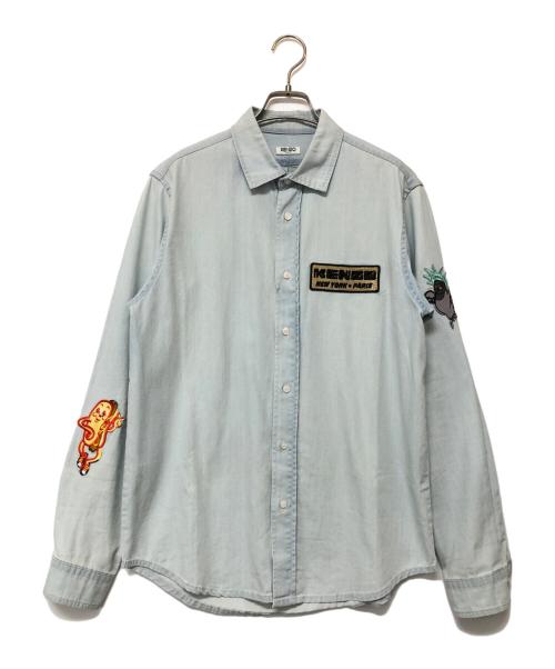 KENZO（ケンゾー）KENZO (ケンゾー) ワッペン付デニムシャツ ブルー サイズ:SIZE Mの古着・服飾アイテム