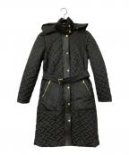 COLE HAANコールハーン）の古着「フーデッド ロング ベルテッドコート」｜ブラック×ゴールド