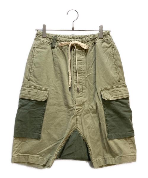 ISAMU KATAYAMA BACKLASH（イサムカタヤマ・バックラッシュ）ISAMU KATAYAMA BACKLASH (イサムカタヤマ・バックラッシュ) パッチワークサルエルショーツ グリーン サイズ:Mの古着・服飾アイテム