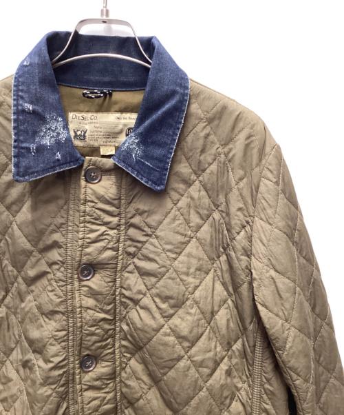 DIESEL（ディーゼル）DIESEL (ディーゼル) キルティングジャケット ブラウン×インディゴ サイズ:Mの古着・服飾アイテム