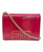 ELISABETTA FRANCHIエリザベッタフランキ）の古着「チェーンショルダーバッグ」｜ショッキングピンク