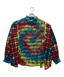 Rebuild by Needles（リビルドバイニードルス）の古着「再構築シャツ」｜ブルー×レッド×イエロー