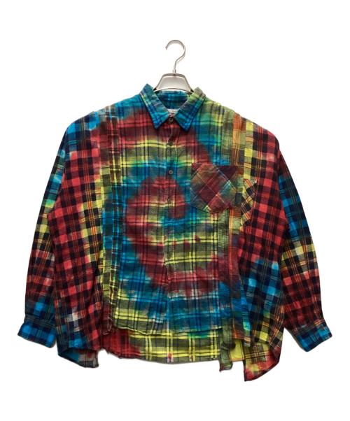 Rebuild by Needles（リビルドバイニードルス）Rebuild by Needles (リビルドバイニードルス) 再構築シャツ ブルー×レッド×イエロー サイズ:不明の古着・服飾アイテム