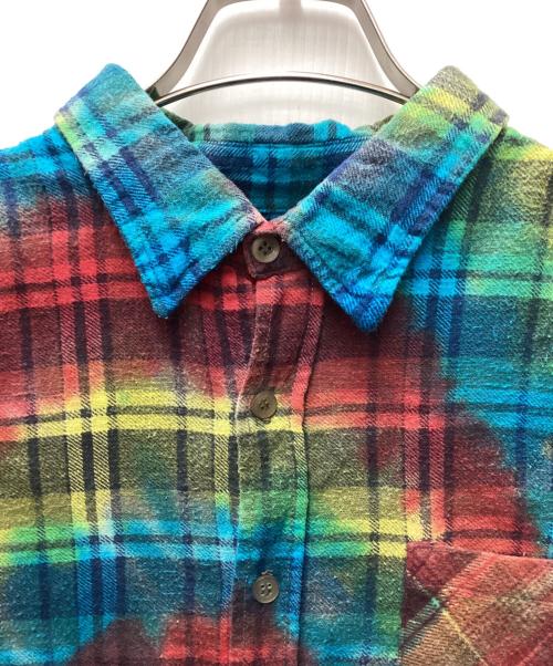 Rebuild by Needles（リビルドバイニードルス）Rebuild by Needles (リビルドバイニードルス) 再構築シャツ ブルー×レッド×イエロー サイズ:不明の古着・服飾アイテム
