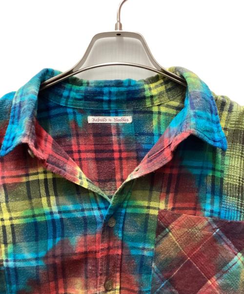 Rebuild by Needles（リビルドバイニードルス）Rebuild by Needles (リビルドバイニードルス) 再構築シャツ ブルー×レッド×イエロー サイズ:不明の古着・服飾アイテム
