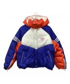 GUCCI×addidasグッチ×アディダス）の古着「マルチカラー ダウンジャケット／MULTI COLOR DOWN JKT」｜ホワイト×ブルー