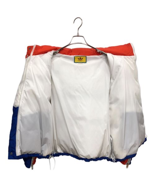 GUCCI（グッチ）GUCCI (グッチ) addidas (アディダス) マルチカラー ダウンジャケット／MULTI COLOR DOWN JKT ホワイト×ブルー サイズ:46の古着・服飾アイテム