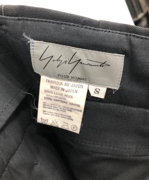 Yohji Yamamoto pour homme（ヨウジヤマモト プールオム）Yohji Yamamoto pour homme (ヨウジヤマモト プールオム) 90's オールド ウールタックワイドパンツ／90's OLD WOOL TACK WIDE PANTS ブラック サイズ:SIZE Sの古着・服飾アイテム