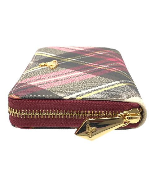 Vivienne Westwood（ヴィヴィアンウエストウッド）Vivienne Westwood (ヴィヴィアンウエストウッド) DERBY　ラウンドファスナー財布 ピンク×ブラックの古着・服飾アイテム