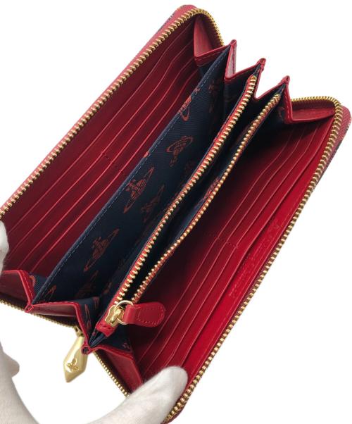 Vivienne Westwood（ヴィヴィアンウエストウッド）Vivienne Westwood (ヴィヴィアンウエストウッド) DERBY　ラウンドファスナー財布 ピンク×ブラックの古着・服飾アイテム