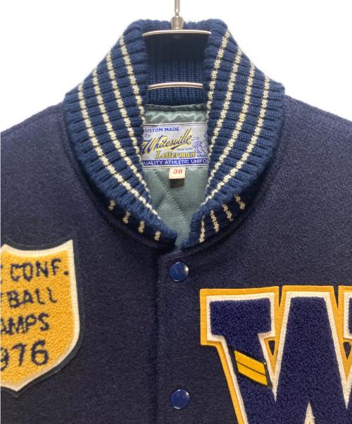 whitesville（ホワイツビル）whitesville (ホワイツビル) whitesville スタジャン ネイビー×ブラウン サイズ:38の古着・服飾アイテム