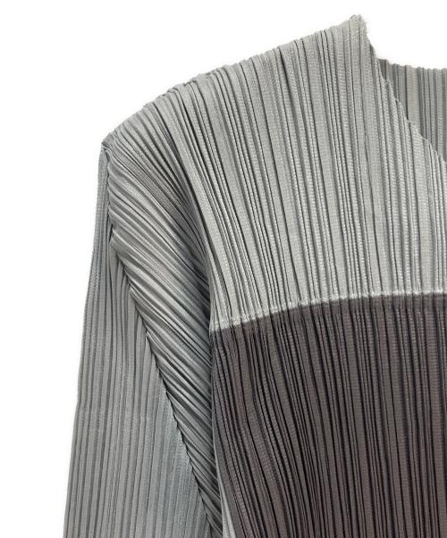 PLEATS PLEASE（プリーツプリーズ）PLEATS PLEASE (プリーツプリーズ) バイカラープリーツカットソー グレー サイズ:3の古着・服飾アイテム
