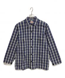 UNION SUPPLY（ユニオンサプライ）の古着「パラカチェックワークジャケット」｜ネイビー×ホワイト