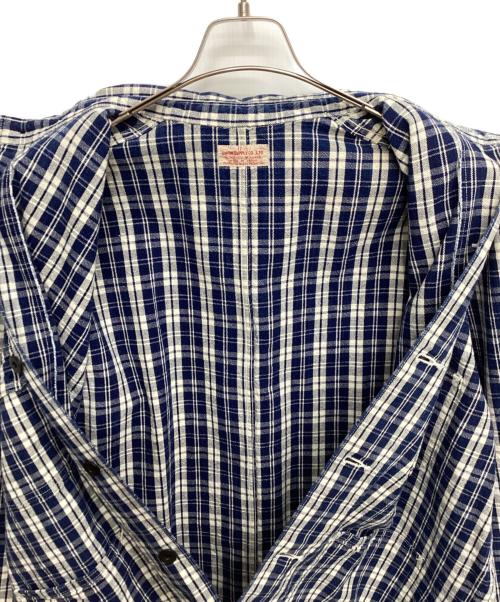 UNION SUPPLY（ユニオンサプライ）UNION SUPPLY (ユニオンサプライ) パラカチェックワークジャケット ネイビー×ホワイト サイズ:17 1/2の古着・服飾アイテム