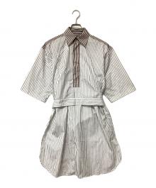 PLAN C（プランシー）の古着「ストライプシャツ」｜ホワイト