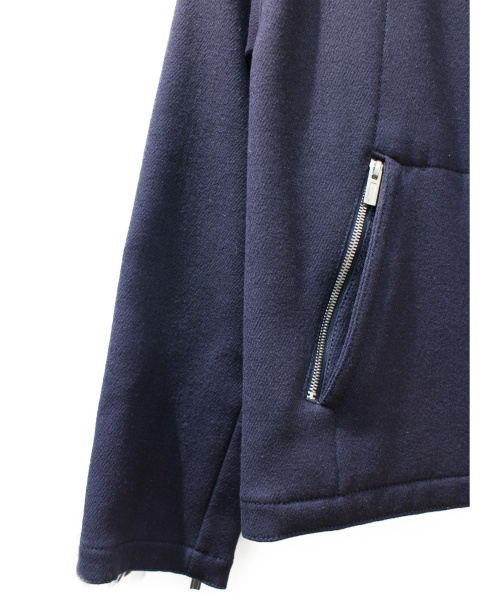 HERMES（エルメス）HERMES (エルメス) レザー切替ブルゾン/ウールジャケット ネイビー サイズ:50の古着・服飾アイテム