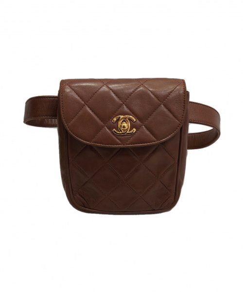 CHANEL（シャネル）CHANEL (シャネル) ウエストバッグ ブラウン サイズ:80/32 マトラッセ　ラムレザーの古着・服飾アイテム