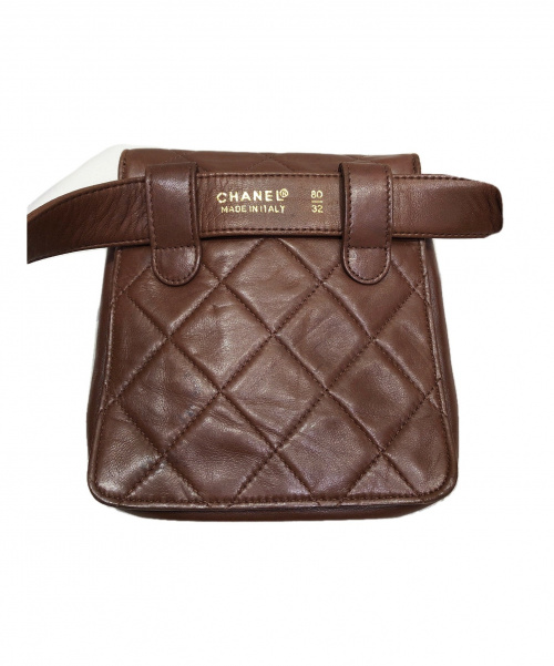 CHANEL（シャネル）CHANEL (シャネル) ウエストバッグ ブラウン サイズ:80/32 マトラッセ　ラムレザーの古着・服飾アイテム
