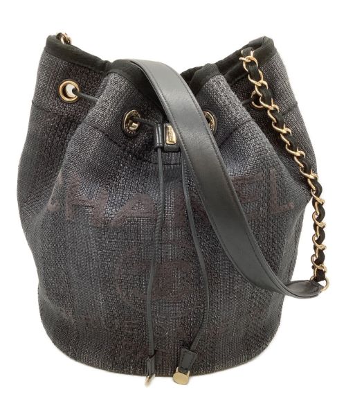 CHANEL（シャネル）CHANEL (シャネル) ドーヴィル 巾着チェーンショルダーバッグ ブラックの古着・服飾アイテム