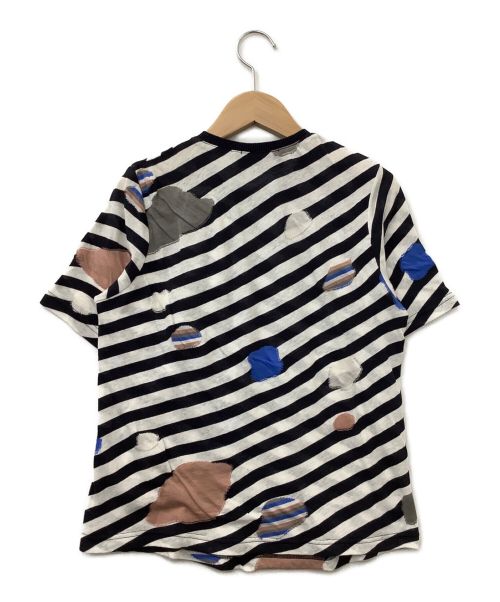 M.&KYOKO（エムアンドキョウコ）M.&KYOKO (エムアンドキョウコ) 半袖カットソー ホワイト×ネイビー サイズ:1の古着・服飾アイテム