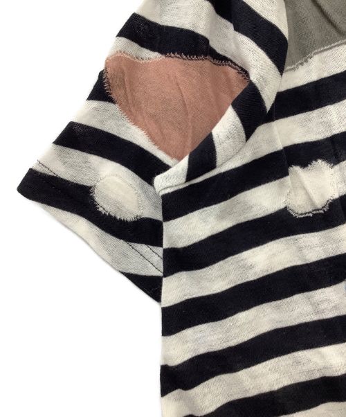 M.&KYOKO（エムアンドキョウコ）M.&KYOKO (エムアンドキョウコ) 半袖カットソー ホワイト×ネイビー サイズ:1の古着・服飾アイテム