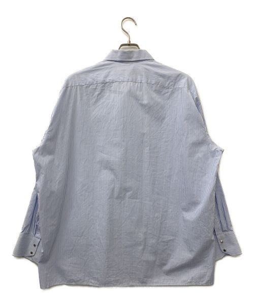 le travailleur gallice（ル・トラヴァイユール・ガリス）LE TRAVAILLEUR GALLICE (ル・トラヴァイユール・ガリス) ストライプオーバーシャツ ブルー サイズ:4の古着・服飾アイテム