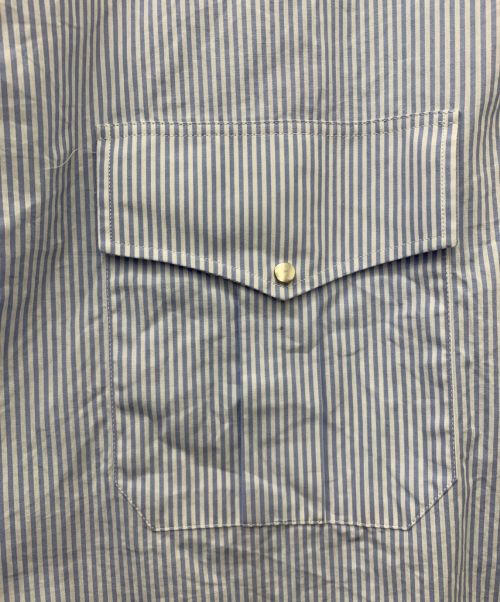 le travailleur gallice（ル・トラヴァイユール・ガリス）LE TRAVAILLEUR GALLICE (ル・トラヴァイユール・ガリス) ストライプオーバーシャツ ブルー サイズ:4の古着・服飾アイテム