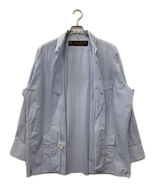 le travailleur gallice（ル・トラヴァイユール・ガリス）LE TRAVAILLEUR GALLICE (ル・トラヴァイユール・ガリス) ストライプオーバーシャツ ブルー サイズ:4の古着・服飾アイテム
