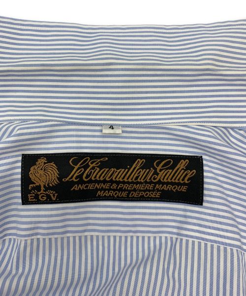 le travailleur gallice（ル・トラヴァイユール・ガリス）LE TRAVAILLEUR GALLICE (ル・トラヴァイユール・ガリス) ストライプオーバーシャツ ブルー サイズ:4の古着・服飾アイテム