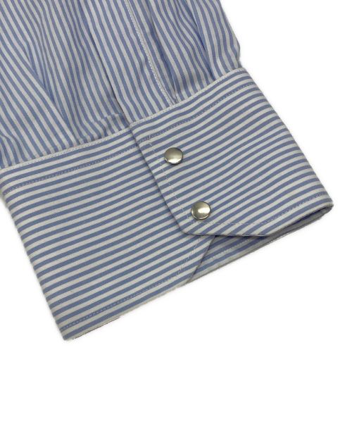 le travailleur gallice（ル・トラヴァイユール・ガリス）LE TRAVAILLEUR GALLICE (ル・トラヴァイユール・ガリス) ストライプオーバーシャツ ブルー サイズ:4の古着・服飾アイテム