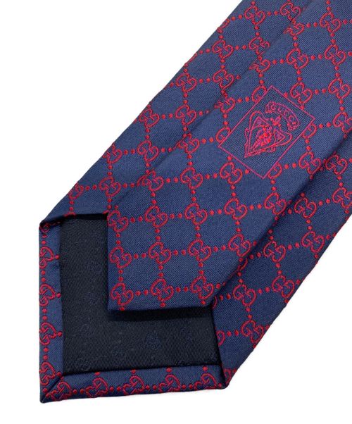 GUCCI（グッチ）GUCCI (グッチ) ネクタイ ネイビー×レッド サイズ:-の古着・服飾アイテム