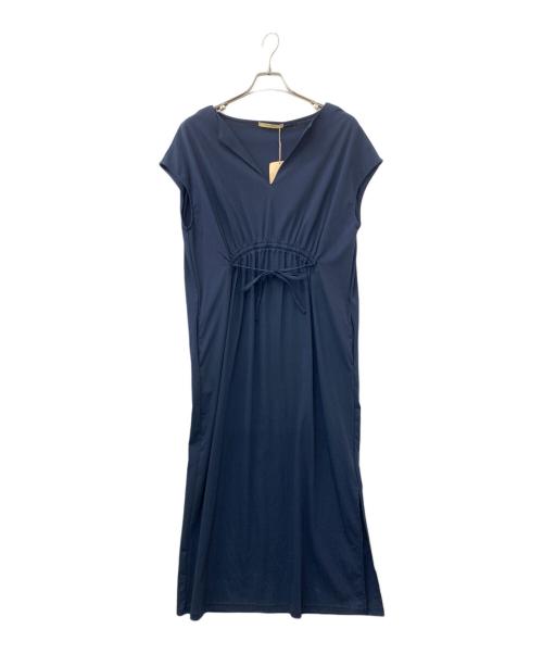 Curensology（カレンソロジー）Curensology (カレンソロジー) フロントギャザーワンピース ネイビー サイズ:FREEの古着・服飾アイテム