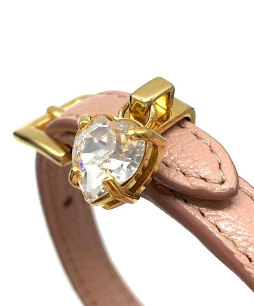 MIU MIU（ミュウミュウ）MIU MIU (ミュウミュウ) クリスタルチャームブレスレット ピンクの古着・服飾アイテム