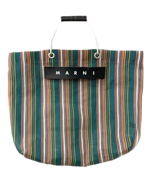 MARNI（マルニ）MARNI (マルニ) フラワーカフェトートバッグ グリーン×ピンクの古着・服飾アイテム