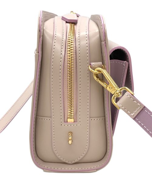 Samantha Thavasa（サマンサタバサ）Samantha Thavasa (サマンサタバサ) サマンサヘム ショルダーバッグ ベージュ×ピンクの古着・服飾アイテム