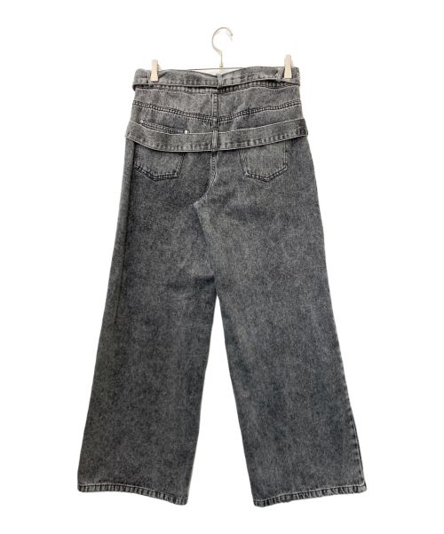 ANDWANG（アンドワン）ANDWANG (アンドワン) ダブルベルトデニムパンツ ブラック サイズ:なしの古着・服飾アイテム