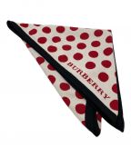 BURBERRYバーバリー）の古着「SPOT JACQUARD KNITTED BANDANA」｜レッド×ホワイト