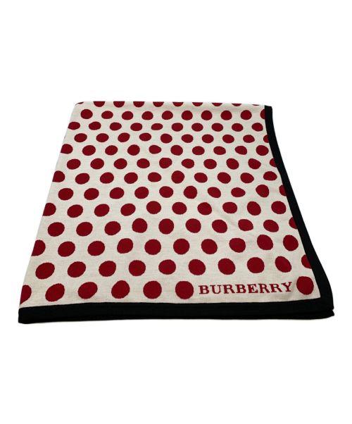 BURBERRY（バーバリー）BURBERRY (バーバリー) SPOT JACQUARD KNITTED BANDANA レッド×ホワイト サイズ:180x85cm 未使用品の古着・服飾アイテム