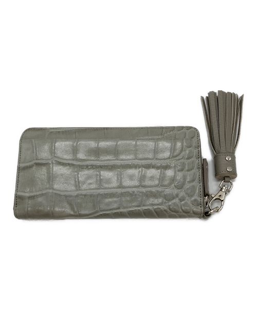 Vivienne Westwood（ヴィヴィアンウエストウッド）Vivienne Westwood (ヴィヴィアンウエストウッド) クロコエンボスロングウォレット グレーの古着・服飾アイテム