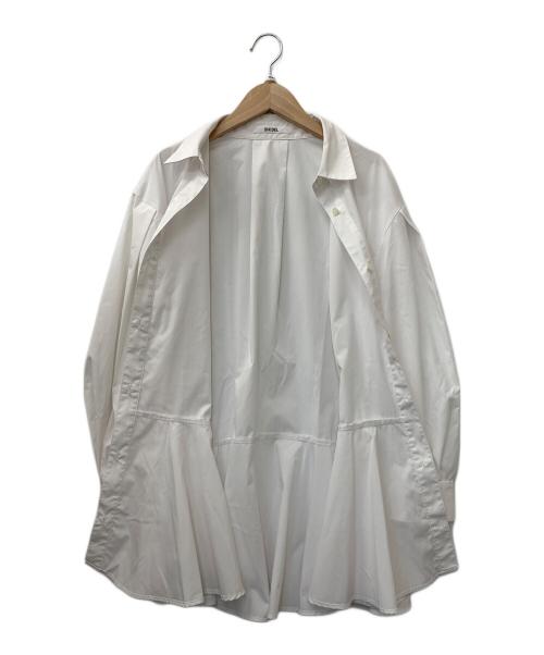 Snidel（スナイデル）Snidel (スナイデル) ヘムボリュームシャツチュニックワンピース ホワイト サイズ:FREEの古着・服飾アイテム