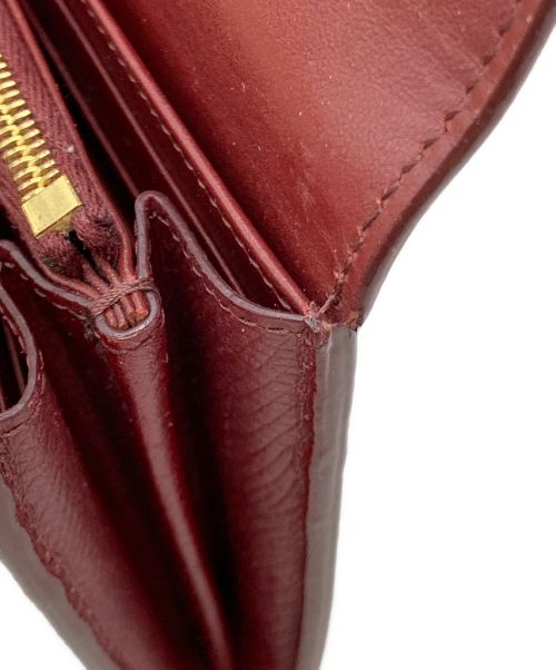 CELINE（セリーヌ）CELINE (セリーヌ) ラージフラップウォレット ボルドーの古着・服飾アイテム