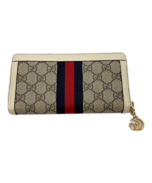 GUCCI（グッチ）GUCCI (グッチ) オフィディア GGジップアラウンドウォレット ベージュ×トリコロールの古着・服飾アイテム