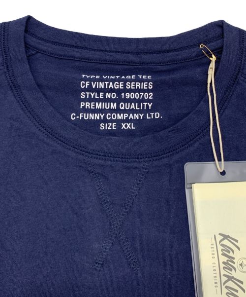 WGONG（ダブルゴング）WGONG (ダブルゴング) MULTICOLOR RAGLAN SLEEVE COTTON SHIRT ネイビー サイズ:XXLの古着・服飾アイテム