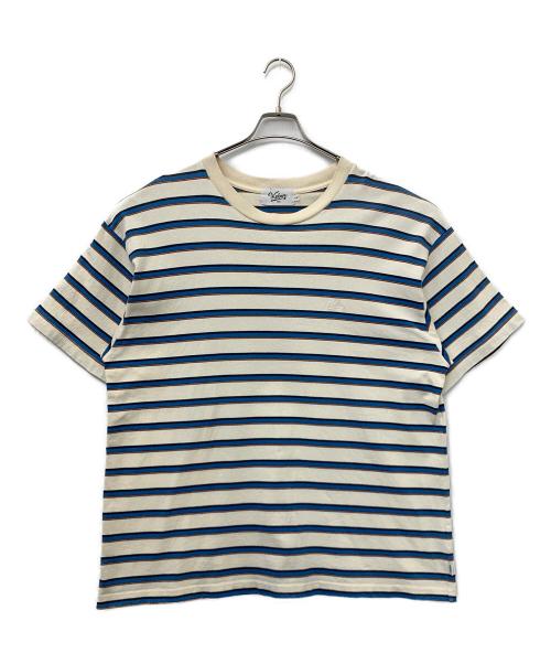 KEBOZ（ケボズ）KEBOZ (ケボズ) FREAK'S STORE (フリークスストア) 別注ボーダーTシャツ ホワイト×ブルー サイズ:Lの古着・服飾アイテム