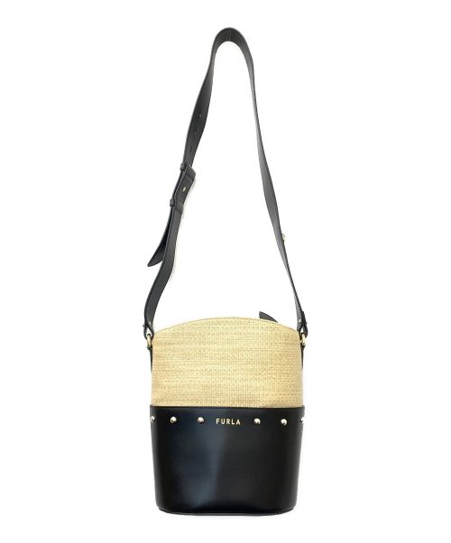 FURLA（フルラ）FURLA (フルラ) SHARE MINI BUCKET BAG ナチュラル×ブラックの古着・服飾アイテム