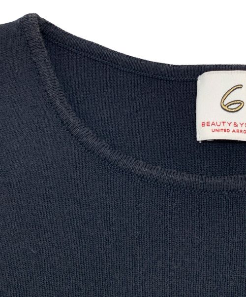 6(ROKU) BEAUTY&YOUTH（ロク ビューティーアンドユース）6(ROKU) BEAUTY&YOUTH (ロク ビューティーアンドユース) SHOULDER SLIT KNIT PULLOVER ネイビー サイズ:-の古着・服飾アイテム